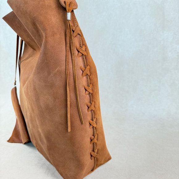 Gianni Notaro Genuine Leather Suede Tote Bag w/ Pouch | Made in Italy - Picture 4 of 16